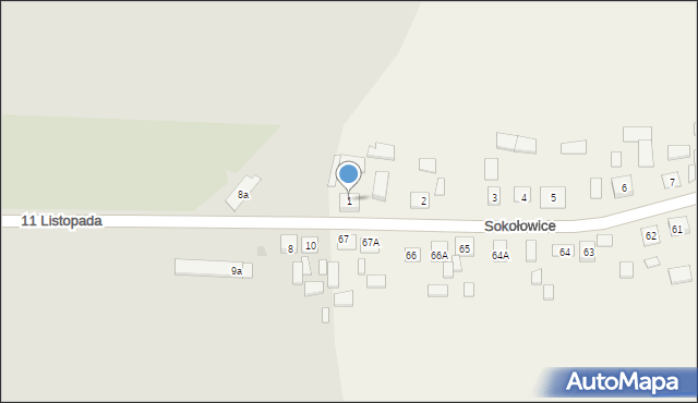Sokołowice, Sokołowice, 1, mapa Sokołowice