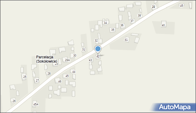 Sokołowice, Sokołowice, 42, mapa Sokołowice