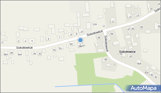 Sokołowice, Sokołowice, 59A, mapa Sokołowice