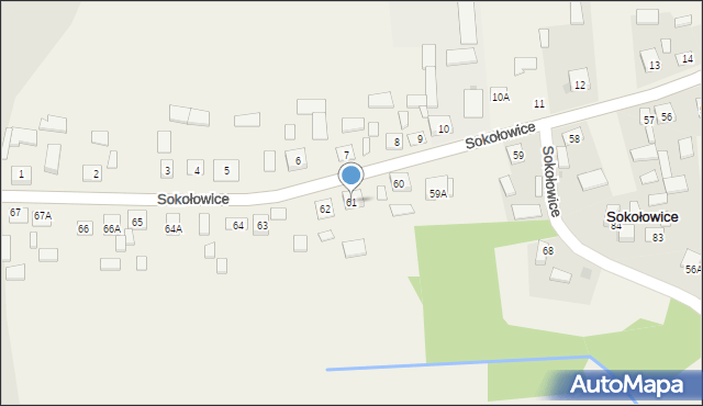 Sokołowice, Sokołowice, 61, mapa Sokołowice