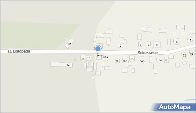 Sokołowice, Sokołowice, 67, mapa Sokołowice