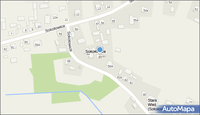 Sokołowice, Sokołowice, 83, mapa Sokołowice