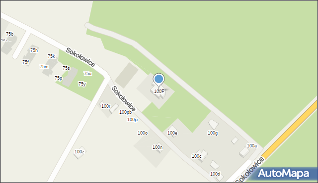 Sokołowice, Sokołowice, 100F, mapa Sokołowice
