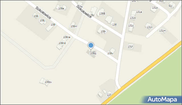 Sokołowice, Sokołowice, 108zk, mapa Sokołowice
