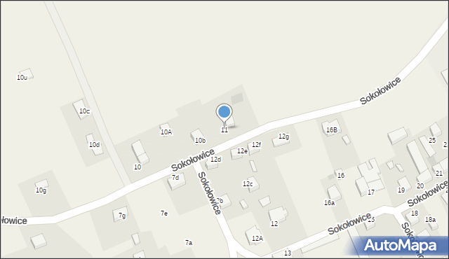 Sokołowice, Sokołowice, 11, mapa Sokołowice