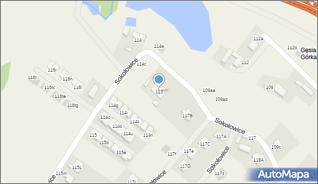Sokołowice, Sokołowice, 113, mapa Sokołowice