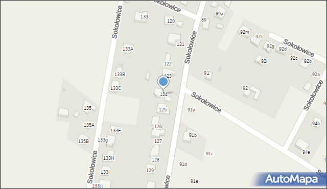 Sokołowice, Sokołowice, 124, mapa Sokołowice