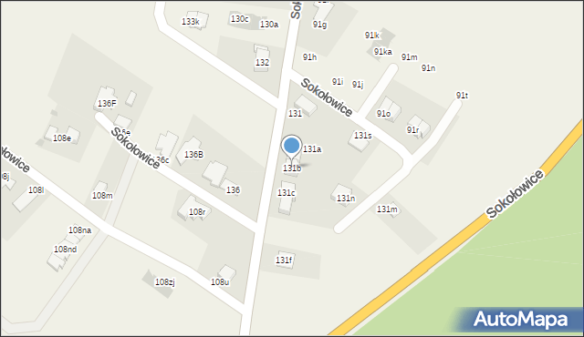Sokołowice, Sokołowice, 131b, mapa Sokołowice