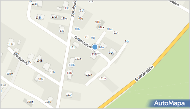 Sokołowice, Sokołowice, 131s, mapa Sokołowice
