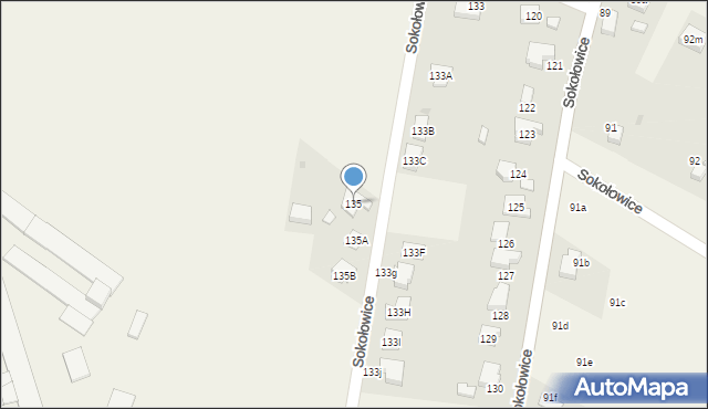 Sokołowice, Sokołowice, 135, mapa Sokołowice