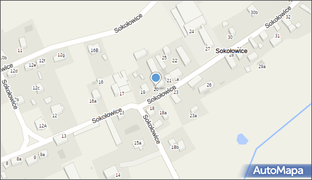 Sokołowice, Sokołowice, 20, mapa Sokołowice