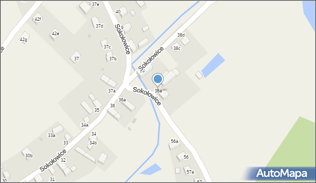 Sokołowice, Sokołowice, 38a, mapa Sokołowice