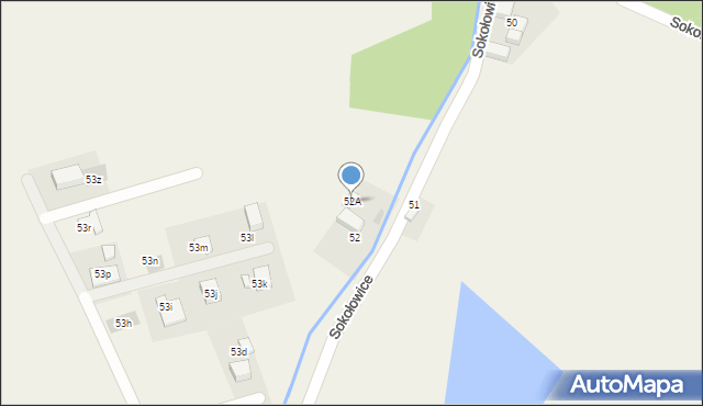 Sokołowice, Sokołowice, 52A, mapa Sokołowice