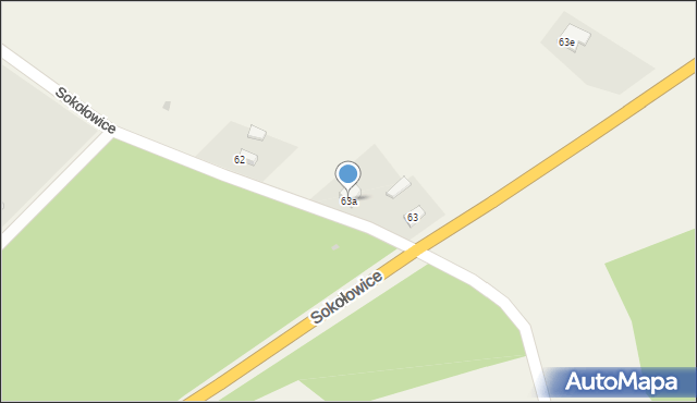 Sokołowice, Sokołowice, 63a, mapa Sokołowice