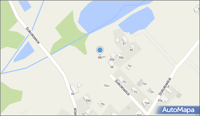 Sokołowice, Sokołowice, 68c, mapa Sokołowice