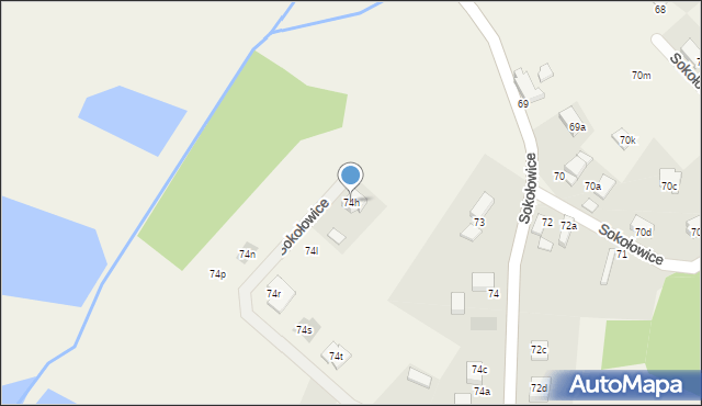 Sokołowice, Sokołowice, 74h, mapa Sokołowice
