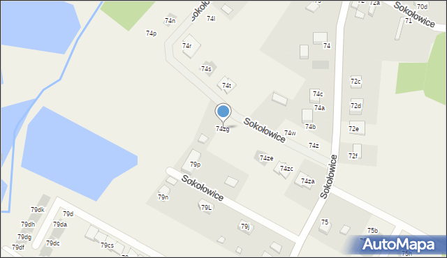 Sokołowice, Sokołowice, 74zg, mapa Sokołowice
