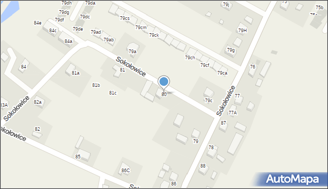 Sokołowice, Sokołowice, 80, mapa Sokołowice
