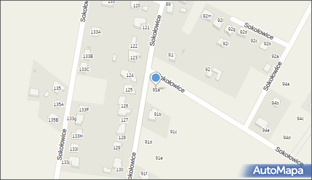 Sokołowice, Sokołowice, 91a, mapa Sokołowice