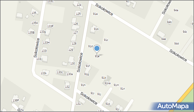 Sokołowice, Sokołowice, 91e, mapa Sokołowice
