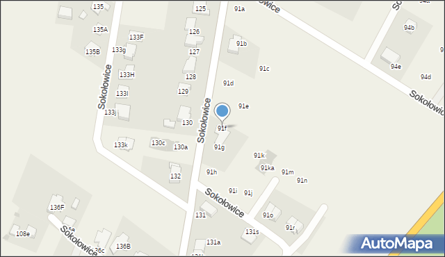 Sokołowice, Sokołowice, 91f, mapa Sokołowice