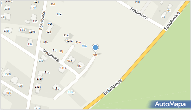 Sokołowice, Sokołowice, 91t, mapa Sokołowice