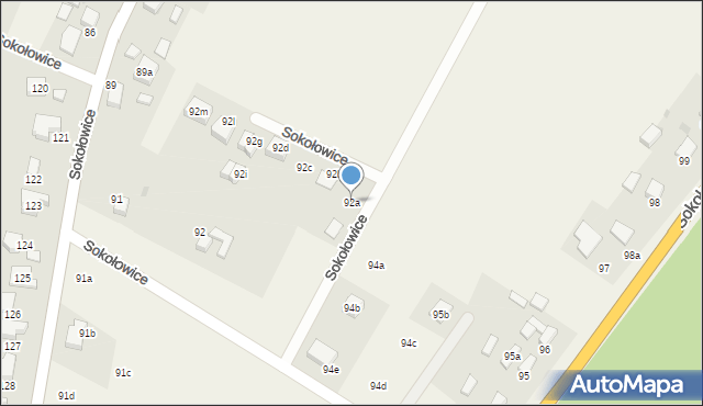 Sokołowice, Sokołowice, 92a, mapa Sokołowice