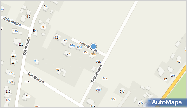 Sokołowice, Sokołowice, 92b, mapa Sokołowice