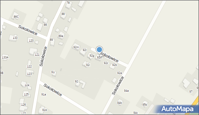 Sokołowice, Sokołowice, 92d, mapa Sokołowice
