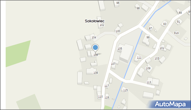 Sokołowiec, Sokołowiec, 106, mapa Sokołowiec