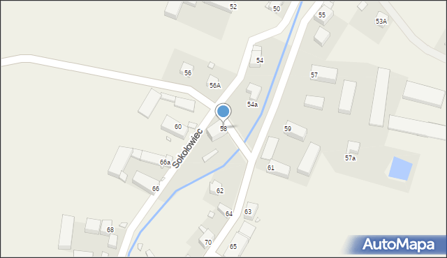 Sokołowiec, Sokołowiec, 58, mapa Sokołowiec