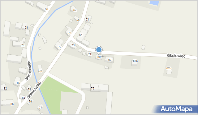 Sokołowiec, Sokołowiec, 69, mapa Sokołowiec