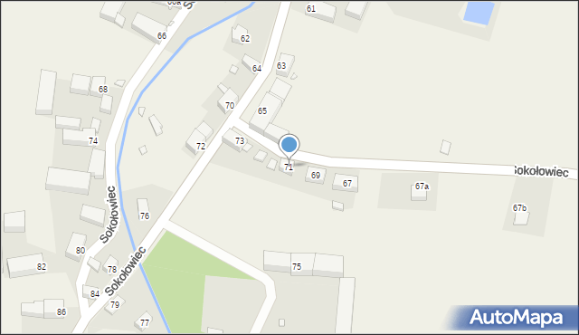 Sokołowiec, Sokołowiec, 71, mapa Sokołowiec