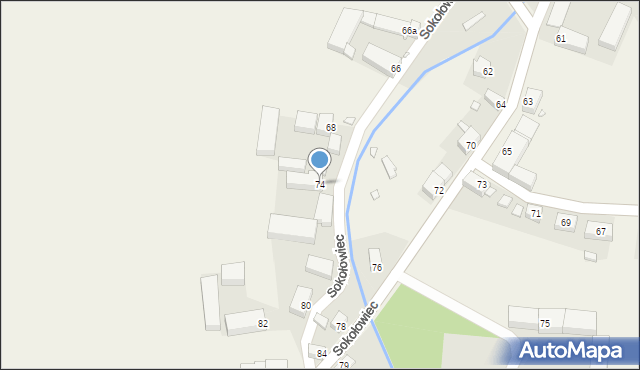 Sokołowiec, Sokołowiec, 74, mapa Sokołowiec