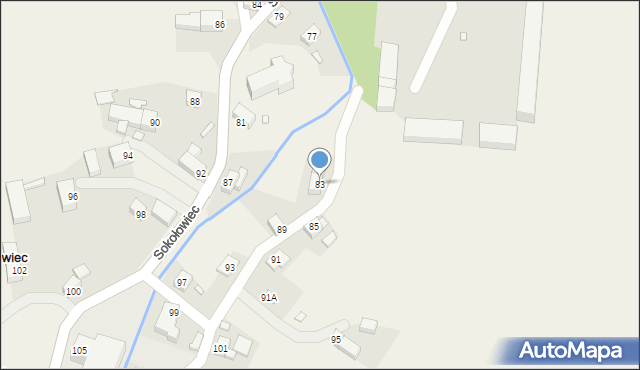 Sokołowiec, Sokołowiec, 83, mapa Sokołowiec
