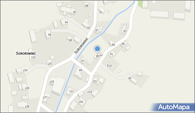 Sokołowiec, Sokołowiec, 93, mapa Sokołowiec