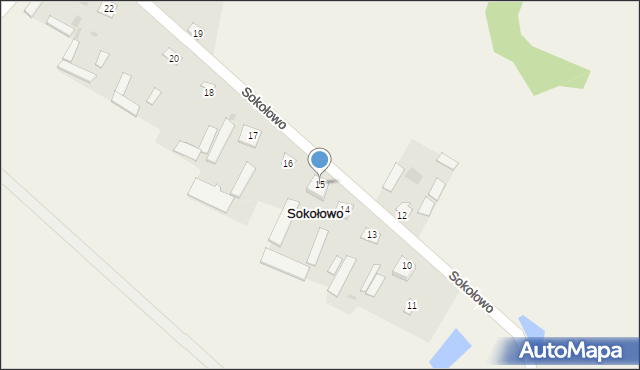 Sokołowo, Sokołowo, 15, mapa Sokołowo