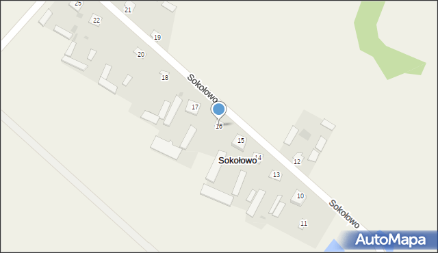 Sokołowo, Sokołowo, 16, mapa Sokołowo