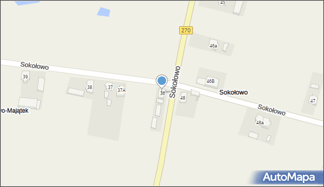 Sokołowo, Sokołowo, 36, mapa Sokołowo