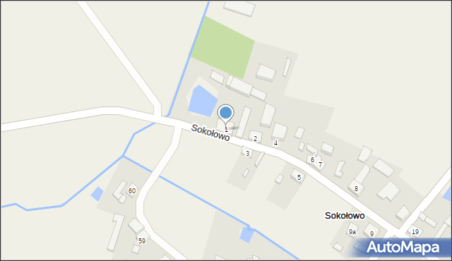 Sokołowo, Sokołowo, 1, mapa Sokołowo