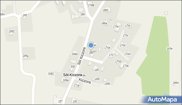 Sól-Kiczora, Sól-Kiczora, 260, mapa Sól-Kiczora
