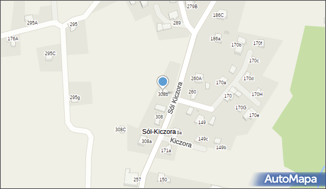 Sól-Kiczora, Sól-Kiczora, 308b, mapa Sól-Kiczora