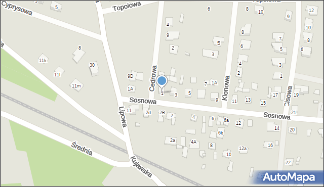 Solec Kujawski, Sosnowa, 1, mapa Solec Kujawski