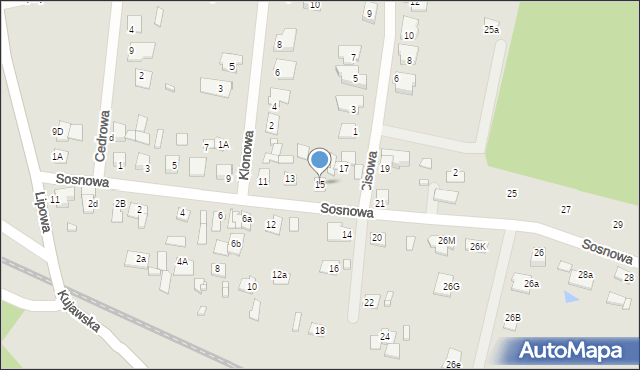 Solec Kujawski, Sosnowa, 15, mapa Solec Kujawski
