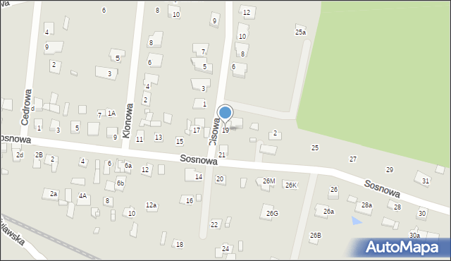 Solec Kujawski, Sosnowa, 19, mapa Solec Kujawski