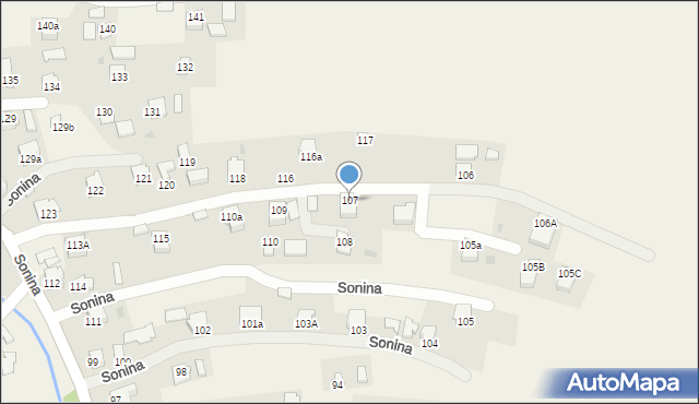 Sonina, Sonina, 107, mapa Sonina