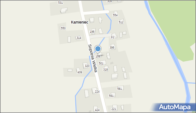 Sopotnia Wielka, Sopotnia Wielka, 109, mapa Sopotnia Wielka