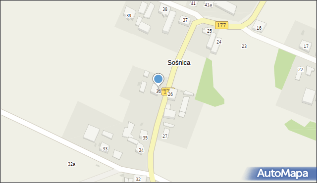 Sośnica, Sośnica, 36, mapa Sośnica