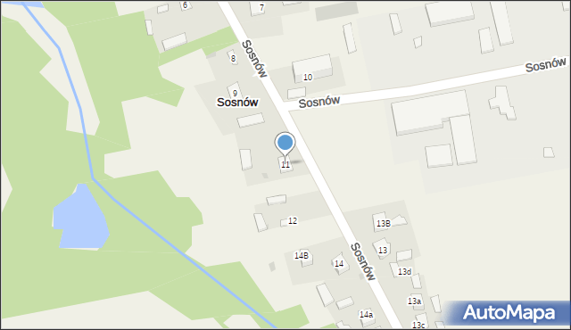 Sosnów, Sosnów, 11, mapa Sosnów