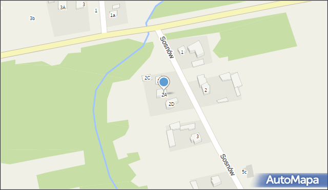Sosnów, Sosnów, 2A, mapa Sosnów